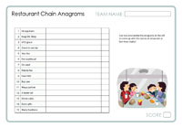 Restaurant Chain Anagrams Restaurant Chain Anagrams